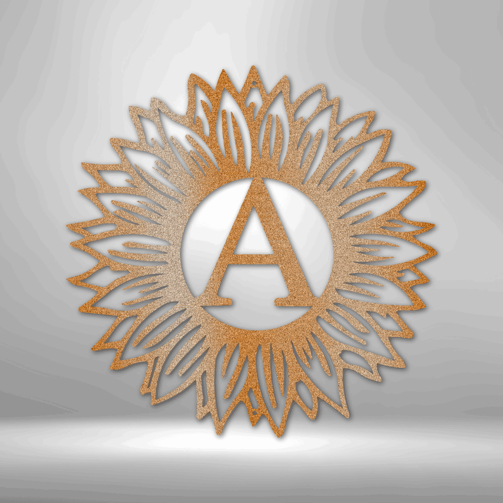 Sunflower Initial - Steel Sign – Right Words